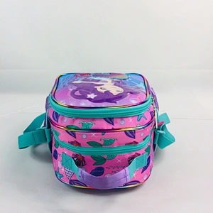 Fashion shiny holographic material Insulated Lunch Cooler Bags Box Backpack For Kids