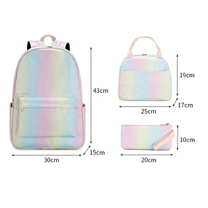 OEM/ODM Custom New design girls latest 3 in1 set school bags backpacks school sports backpack women for teenager girls