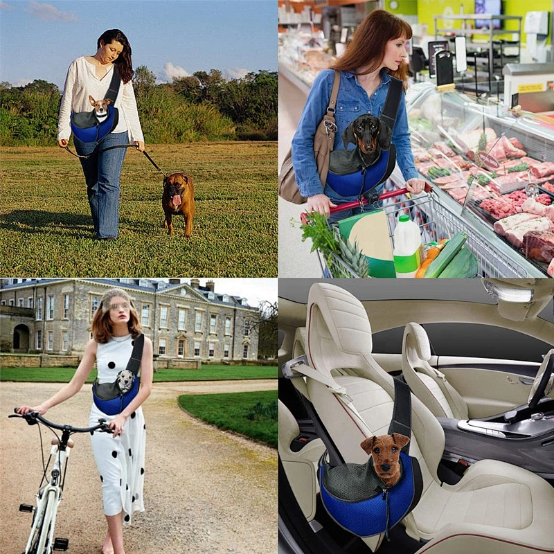 Sling Adjustable Pet Carrier Dog Safety Car Pet Dog Carrier Breathable Mesh Travel Safe Sling Pet Bag Carrier for Dogs Cats