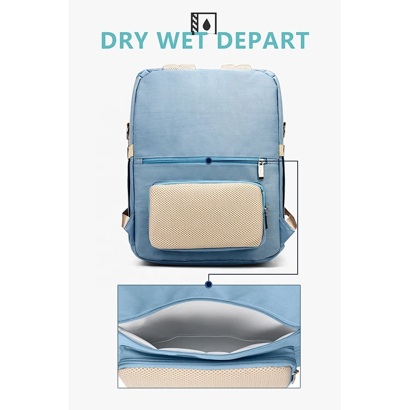 New arrival outdoor USB dry wet depart large storage insulated mummy bag diaper backpack