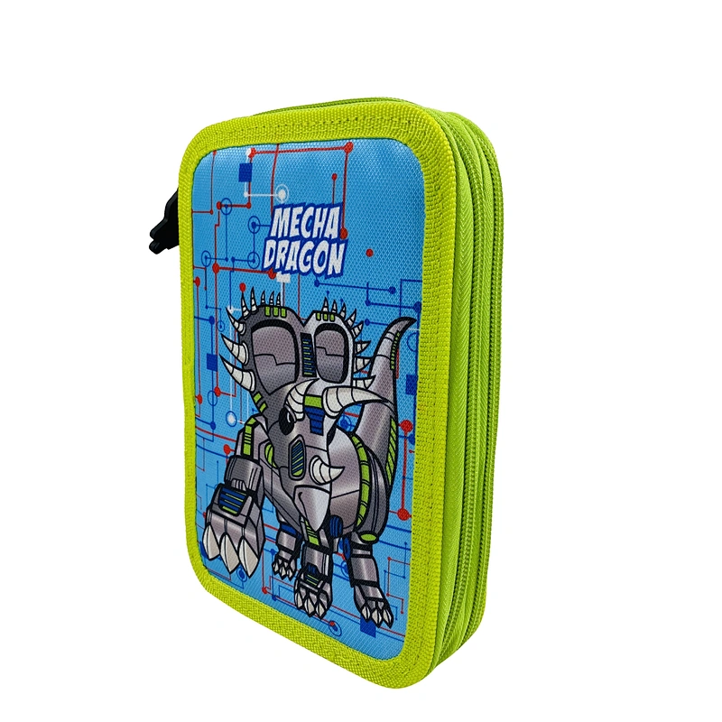 wholesale hot sell Cute Simple melange robot students Packing cute kids School Office Pencil Pouch Case Bag for school boy