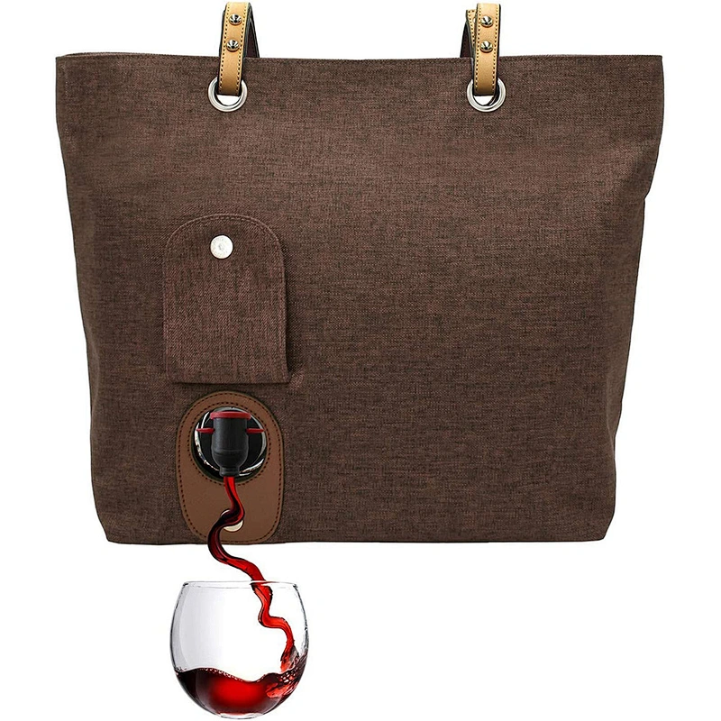Insulated Wine Cooler Bag For Travel Portable 2 Bottle Gift Bag With Long Adjustable Shoulder Strap for women