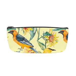 Pencil Case Floral Flower Sunflower Pattern Pencil Bag Pen Zipper Bag Pouch Organiser Makeup Brush Bag for Girls Stationery