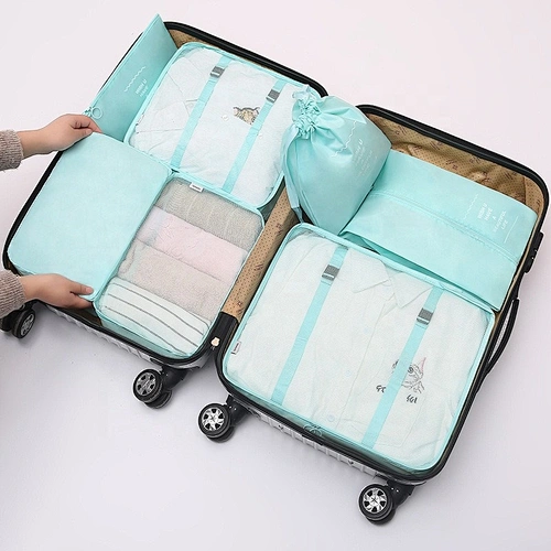 New Fashion Luggage Organizer High Quality Waterproof 7 pcs Travel Bag Packing Cube