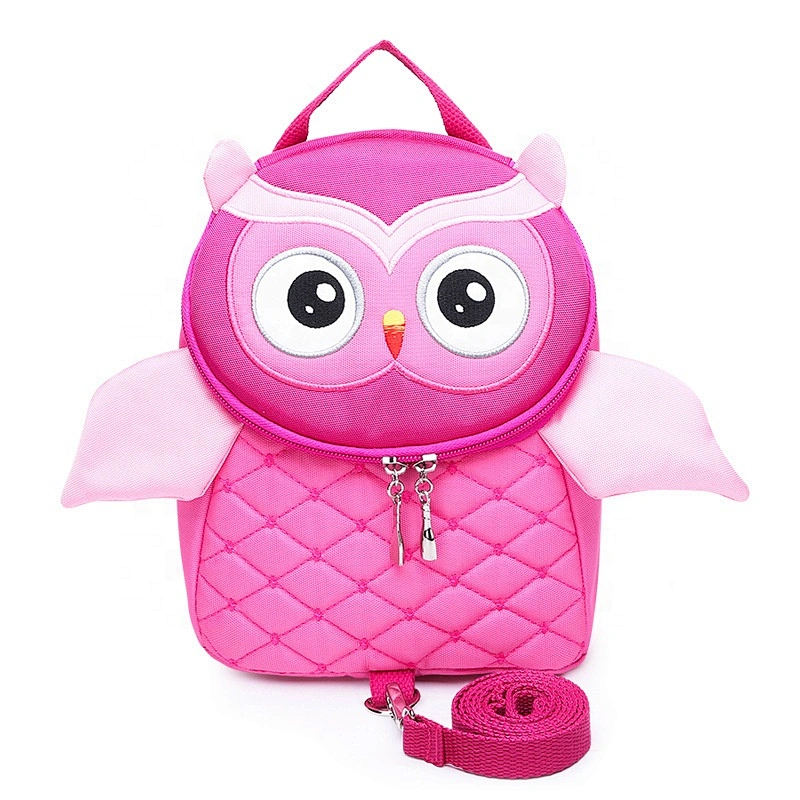 Custom wholesale cute Baby Toddlers safety Backpack Harness Kid Owl Anti Lost School Bags with anti lost leash strap animal sign