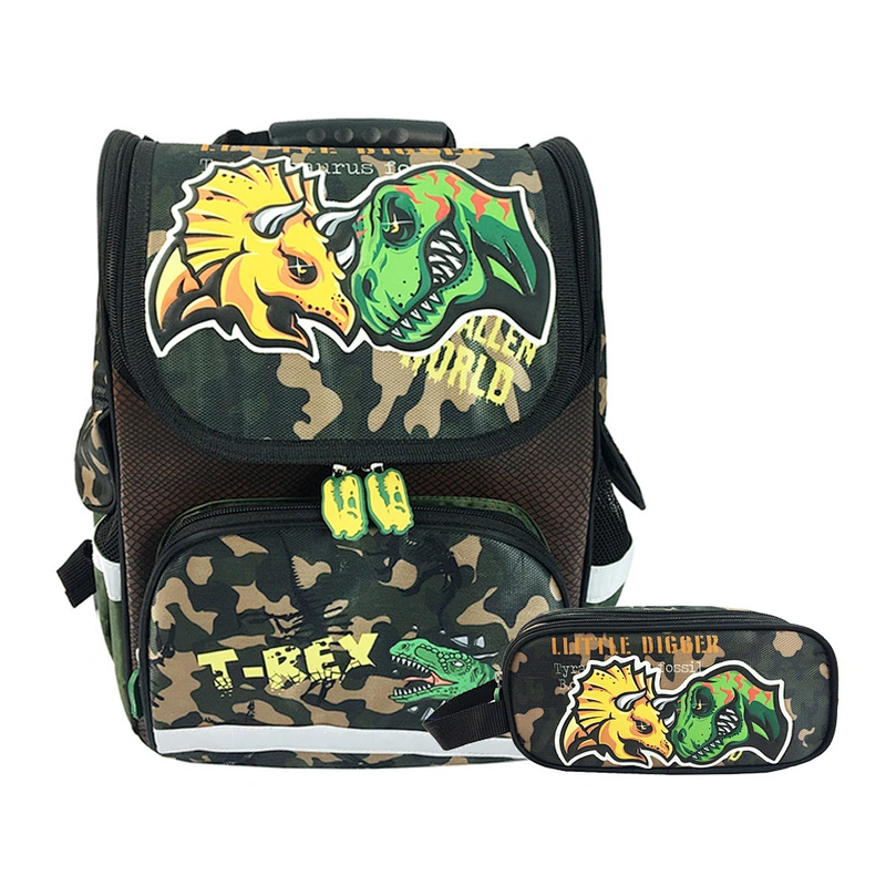 2020 New Design 2 in one set Dinosaur Durable Boy girl School Bags Hard backpack for Kid Student