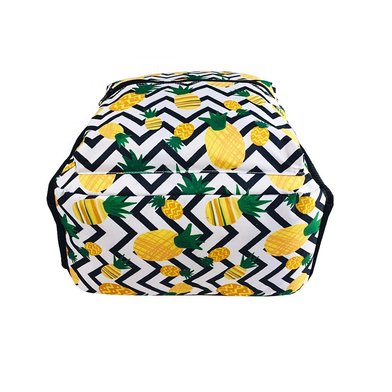 Custom Fashion Girls Pineapple Print  Backpack School Bag Travel Laptop Backpack