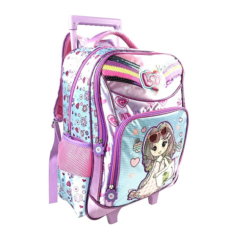 202020 new design trolley bags Backpack Rolling bag children school bag for kids girls travel  waterproof smart With Wheels