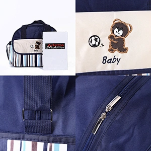 Multifunctional Fashion Mummy Maternity Bag 5 Pieces Set Polyester Baby Diaper Bag With Changing Pad