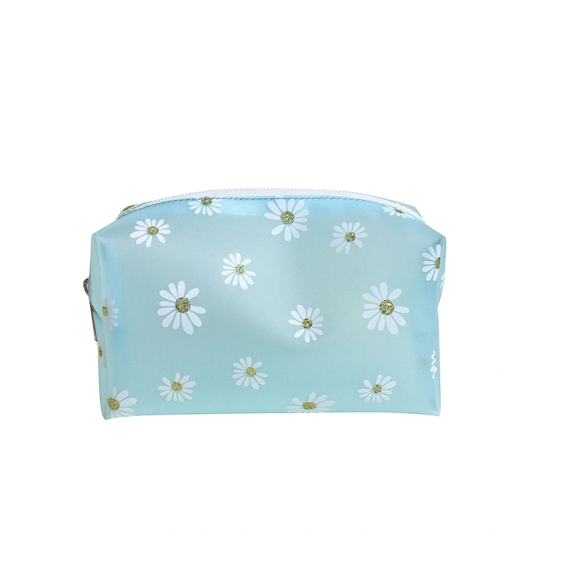 OEM/ODM Waterproof  travel storage bag daisy printed tpu Women Travel Makeup Organizer Zipper Pouch Cosmetic evening Bags