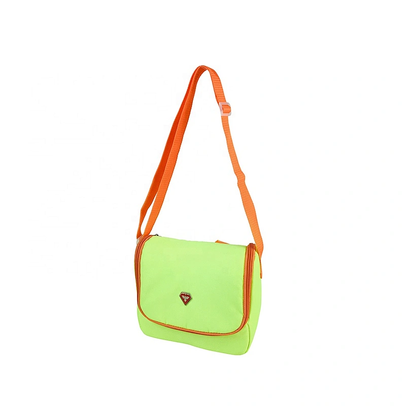 High quality insulated cooler box bags deliver lunch food delivery with custom logo thermal fluorescent green fabric for kids
