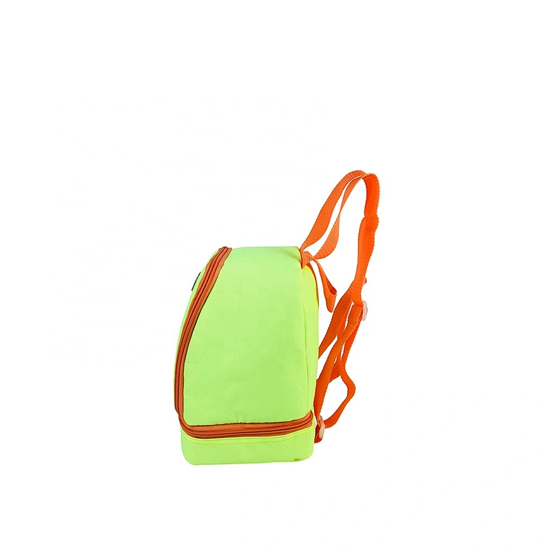 High quality insulated cooler box bags deliver lunch food delivery with custom logo thermal fluorescent green fabric for kids