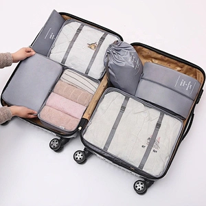 Factory Custom Packing Cubes for Travel Luggage Organizers 7 Set Suitcase Travel Accessories Cubes with shoes Bag