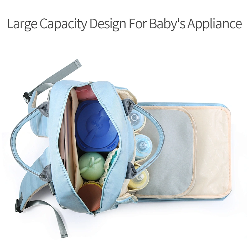 Fashion Waterproof Multi-function Travel Baby Diaper Bag Large Capacity Shoulder Tote Diaper Bag With Changing Mat
