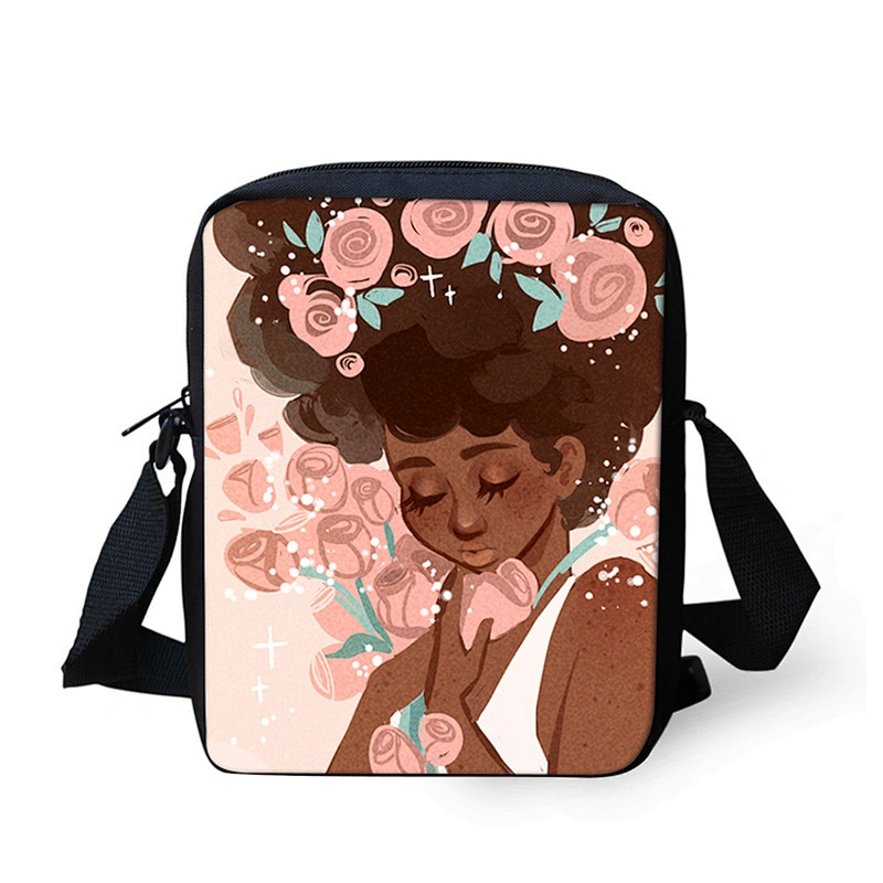 Manufacturers direct wholesale African girls pattern children slant cross bag one-shoulder small backpack