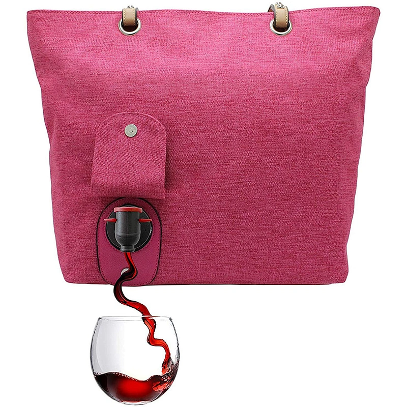 Insulated Wine Cooler Bag For Travel Portable 2 Bottle Gift Bag With Long Adjustable Shoulder Strap for women