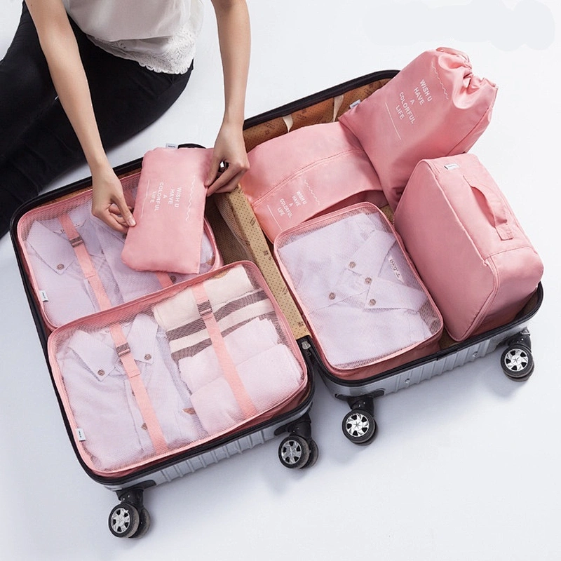 Luggage travelling bag 8pcs set simple compartmentalize storage suit Luggage storage bag travel bag