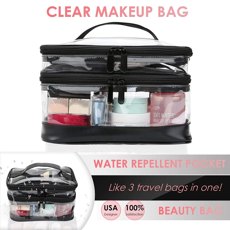 Waterproof Large Portable Clear makeup organizer bag case transparent toiletry bag Luggage Pouch Travel Makeup Cosmetic Bags