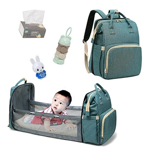 Multi-function foldable bassinet shopping backpack diaper bag changing travel cot portable baby bed diaper bag