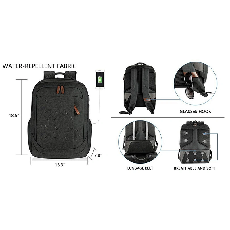 2020 hot products fashion large capacity USB charging preppy style laptop backpack schoolbag bagpack