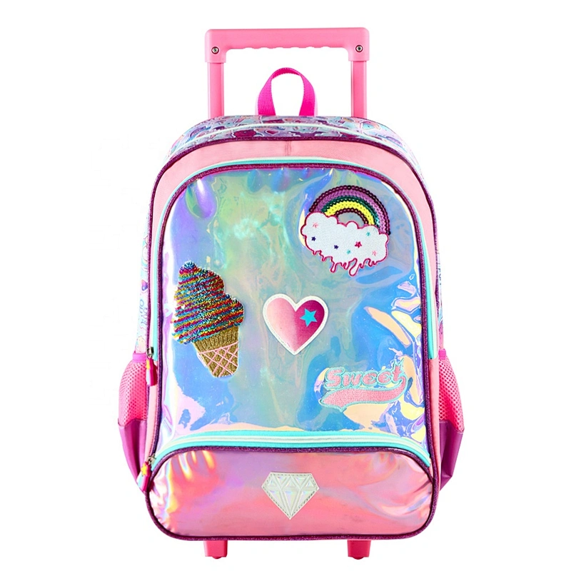 Waterproof Wheeled Rolling Detachable Trolley School Backpack