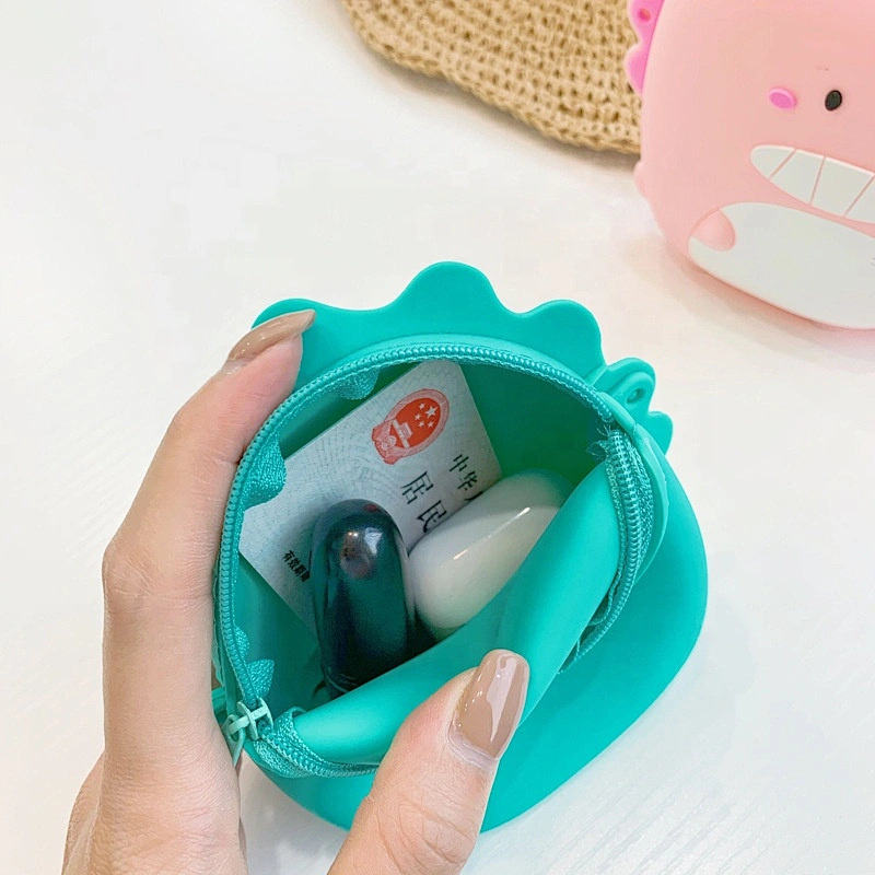 Waterproof cute cartoon girl women Silica Gel soft silicone rubber wallet pouch case coin purse mini purse with crossbody strap