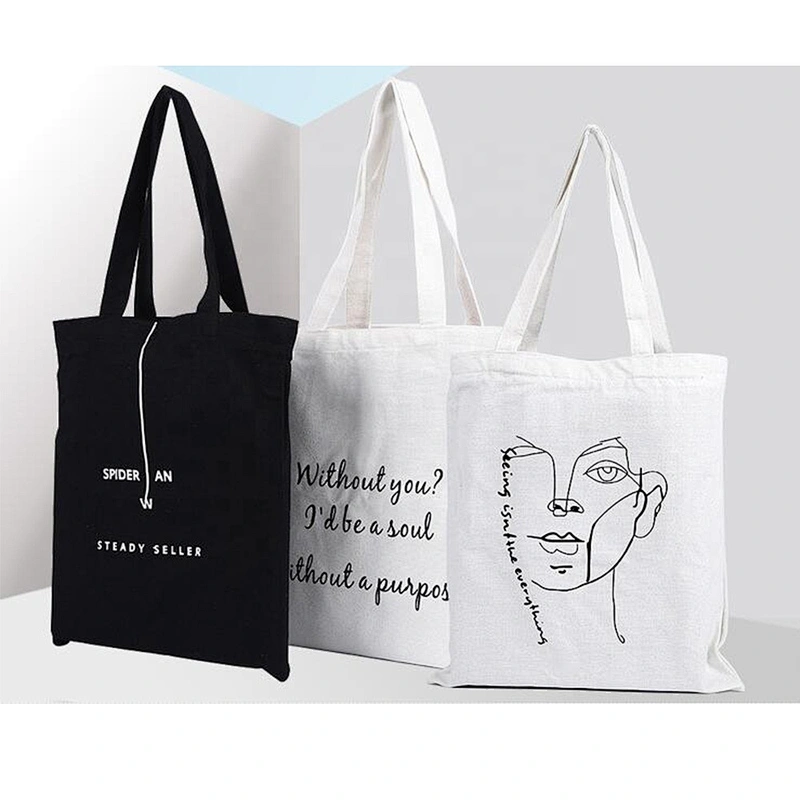 Custom Large recycle plain canvas tote bag reusable online shopping bag