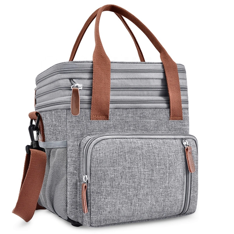 Beach grocery thermal food delivery Foldable Insulated Food Warmer Lunch Insulated Cooler bag Heated Thermal Food Delivery Bag