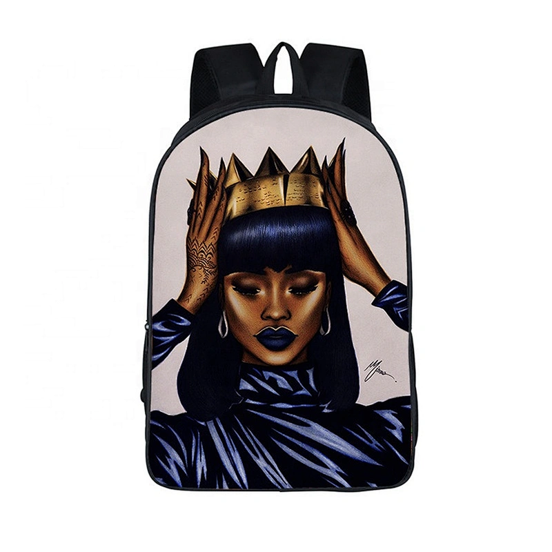 Factory backpack women Africa Beauty Princess Girls Children School Bags Brown Book Bag