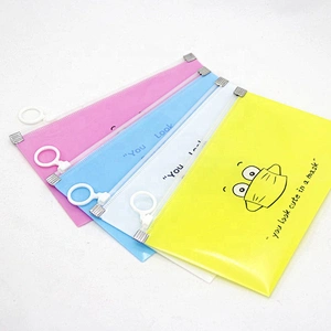 Factory wholesale Portable PVC pocket Envelope Pouch Folder Face Cover Masked Keeper Storage Bags for School Office Supplies