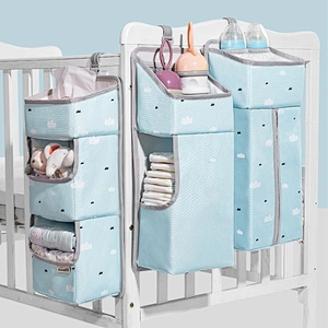 large capacity Baby stacker nursery storage hanging diaper caddy organizer nappy mummy bags with stroller buckle
