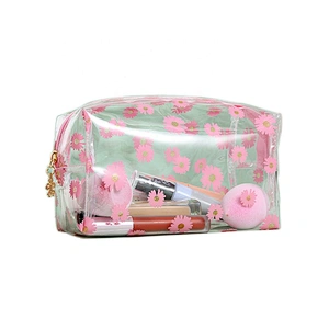 OEM/ODM Waterproof Transparent PVC Makeup Bag Clear PVC Wash Toiletry Cosmetic Bag