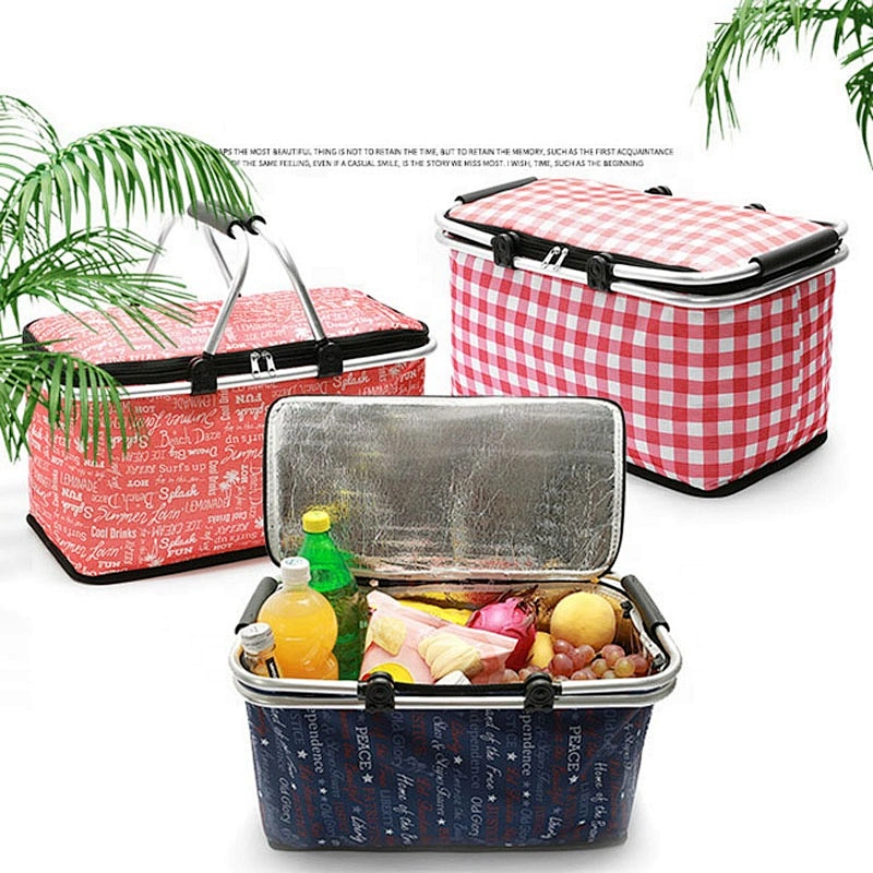 Collapsible outdoor with lunch or pizza durable Ice Cooler Insulated Aluminium Cooler Bag