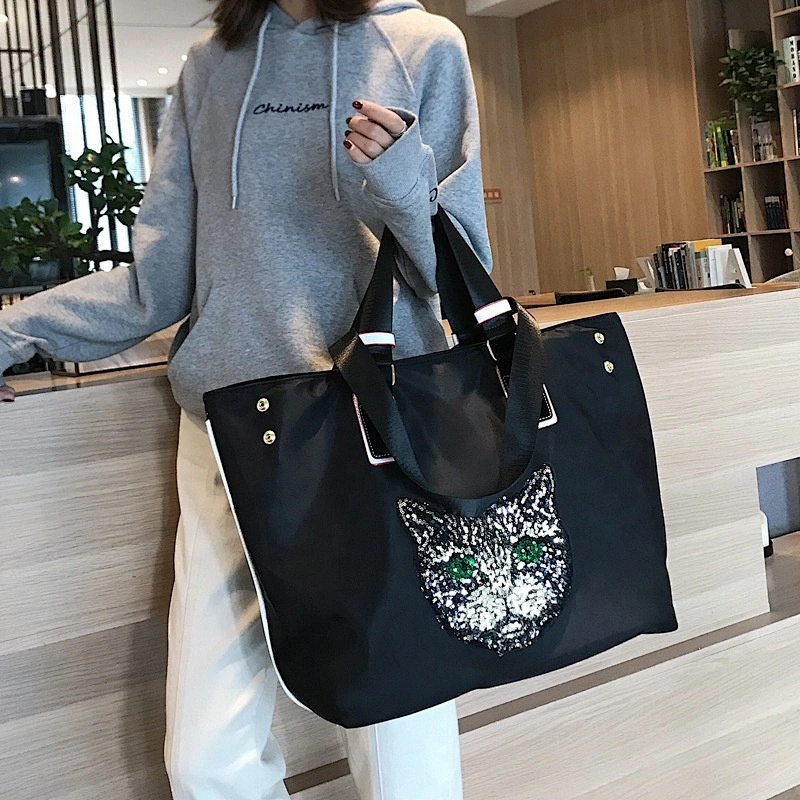 Durable Quality Cartoon Sequins Fashion Design Women Handle Travel Bag Short-Distance Business Luggage Travel Duffel Bag