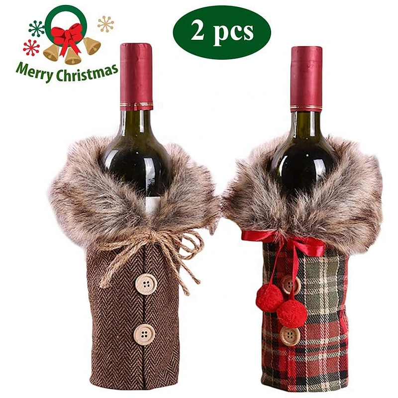2020 New arrivals Christmas wine gift bags Fabric Sweater wine bottle bag xmas decorations Christmas wine bottle cover