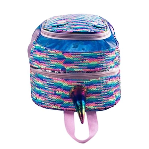 wholesale latest unicorn school bags for young girls school bag new models for kids with sparkling sequin in rainbow color
