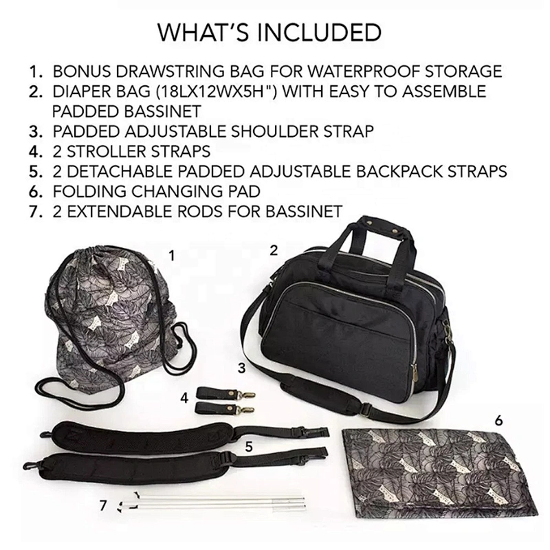Multifunctional maternity Mom Baby Diaper Bag Large Capacity Mummy Backpack Bags baby organizer bag with baby bed