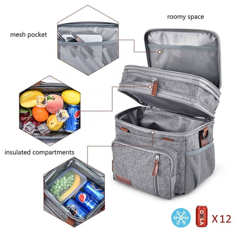 Beach grocery thermal food delivery Foldable Insulated Food Warmer Lunch Insulated Cooler bag Heated Thermal Food Delivery Bag