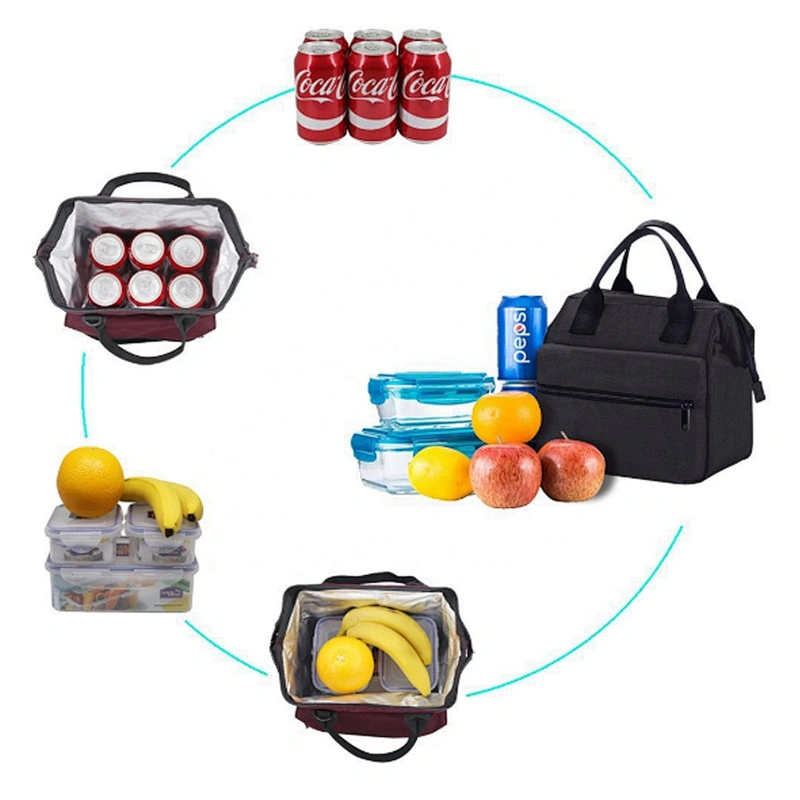 Wholesale Custom Logo Grocery Food Aluminium Foil Thermal Insulated Delivery wine Lunch Cooler Bags