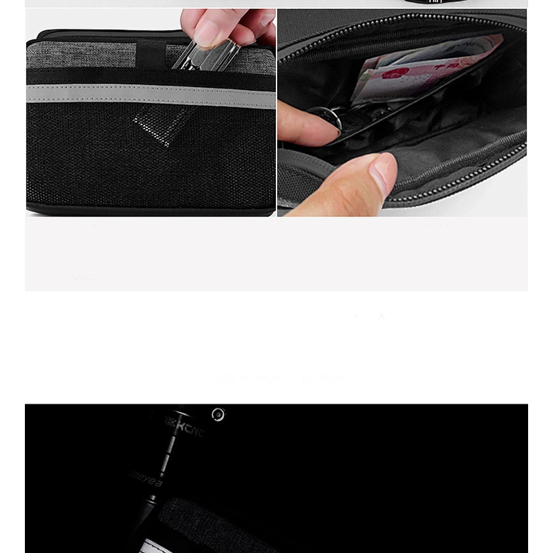 Factory direct sale waterproof bicycle saddle bag with reflective tape