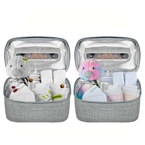 LED Foldable UVC baby items disinfection case with concealed USB charging sterilize handbag