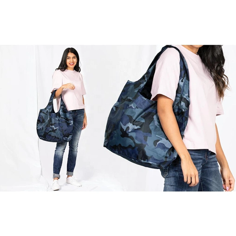 China factory Fashion Foldable Reusable Ripstop Nylon Polyester Shopping Bag
