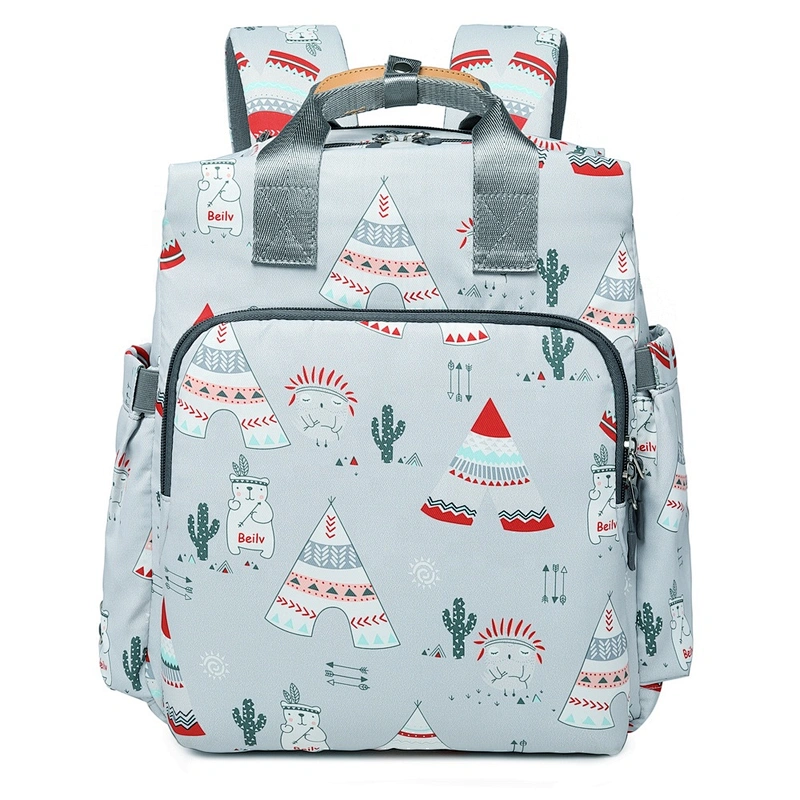 hot sale Amazon Travel Baby stylish embroidered Diaper Bag Nappy Changing maternity Mummy Backpack for outdoor with stroller
