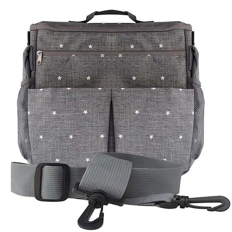 High Quality Trolley Deluxe Bag Factory Supply maternity mummy Baby Diaper Storage Stroller buckle Organizer shoulder Bag