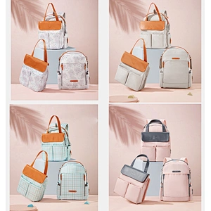 2 pieces set mummy bag large capacity nappy tote bag for Maternity nappy changing bag  baby Diaper Bags for travel baby care
