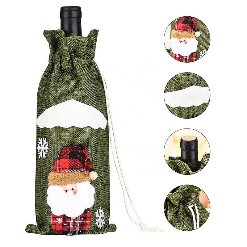 Merry Christmas Decor Wine Bottle cover Home Santa Bottle Bag Christmas Ornaments Navidad Xmas Decor Wine Bottle Cover