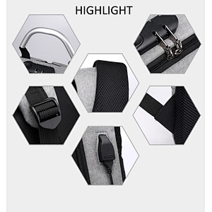 HIgh quality Business travel Nylon waterproof anti-theft laptop backpack bag with USB Charging Port