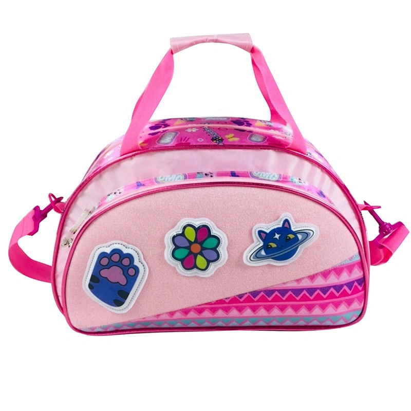 Fashion shiny letter OEM Custom Ladies Mens Travel Bags With Shoe Compartment women GYM pink Duffel bag