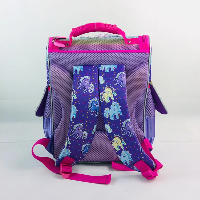 2020 Trendy Unicorn design Plush fabrics fashion EVA hard kids backpack bag school backpack bag for teenage girls