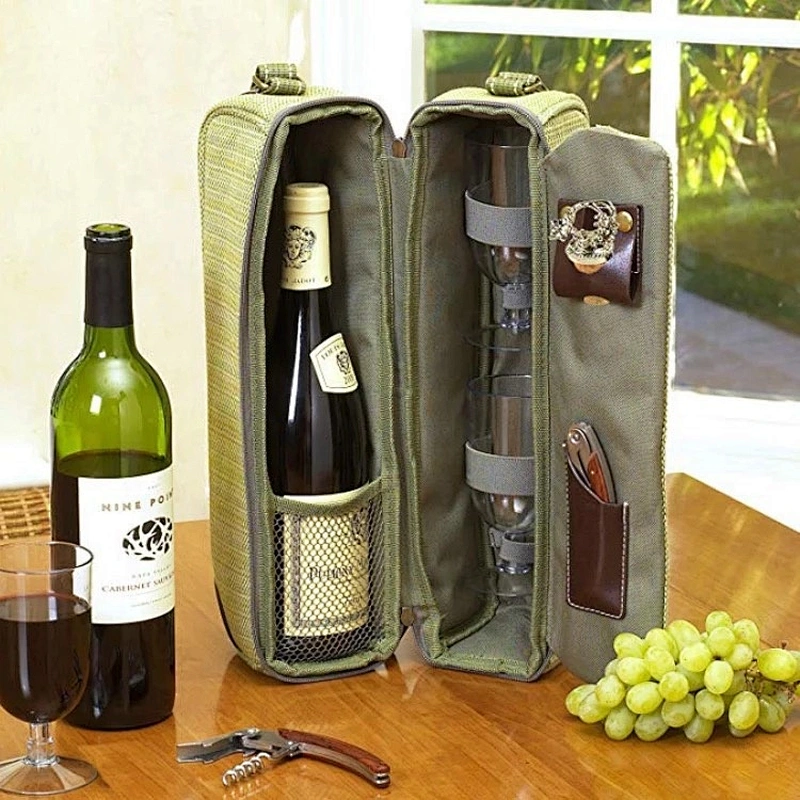Wine Gift box Carrier Bag Tote Insulated Food Cooler bag picnic BOX wine cooler bag